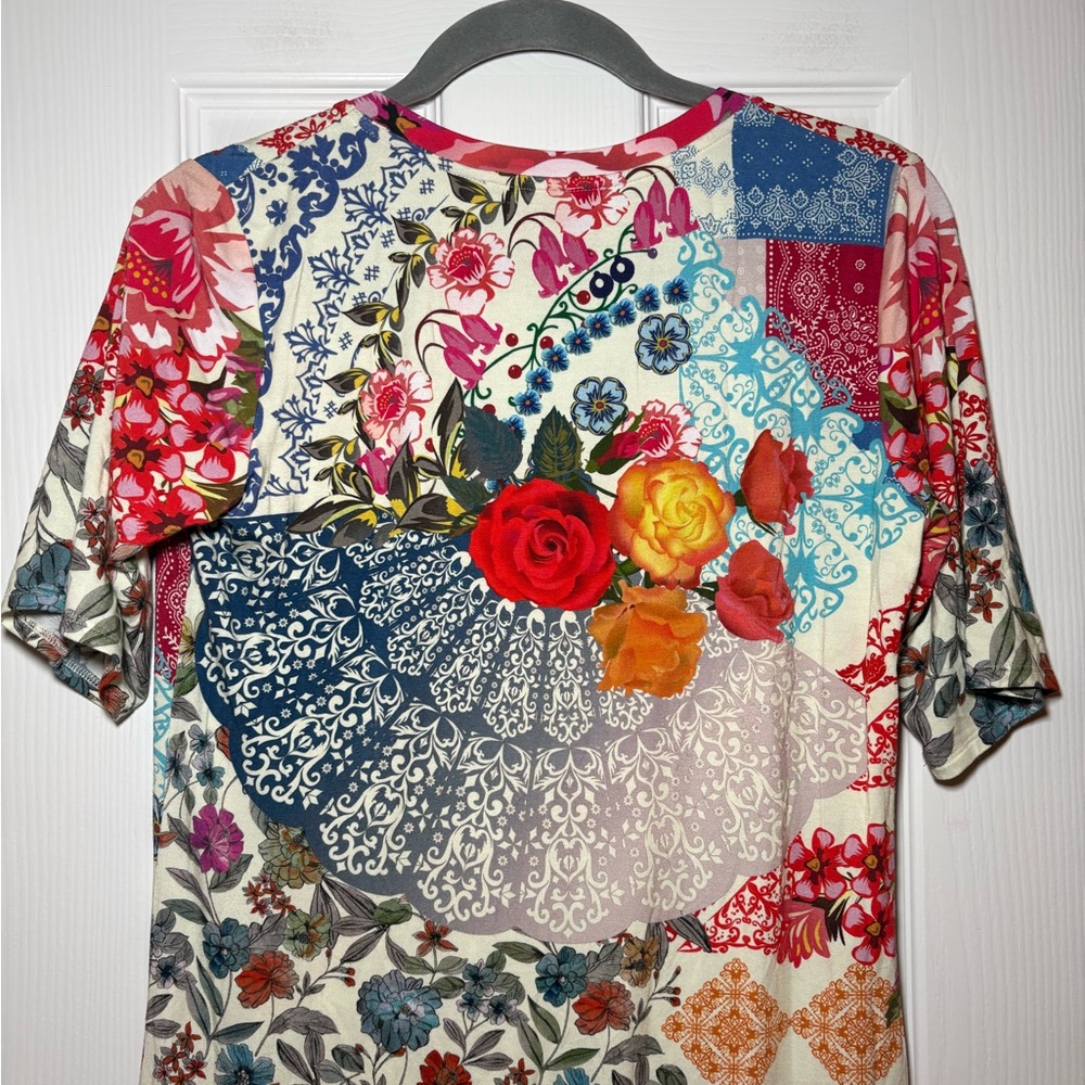 Johnny Was Tango Patchwork Midi‎ T-Shirt Dress | XS - Picture 6 of 9